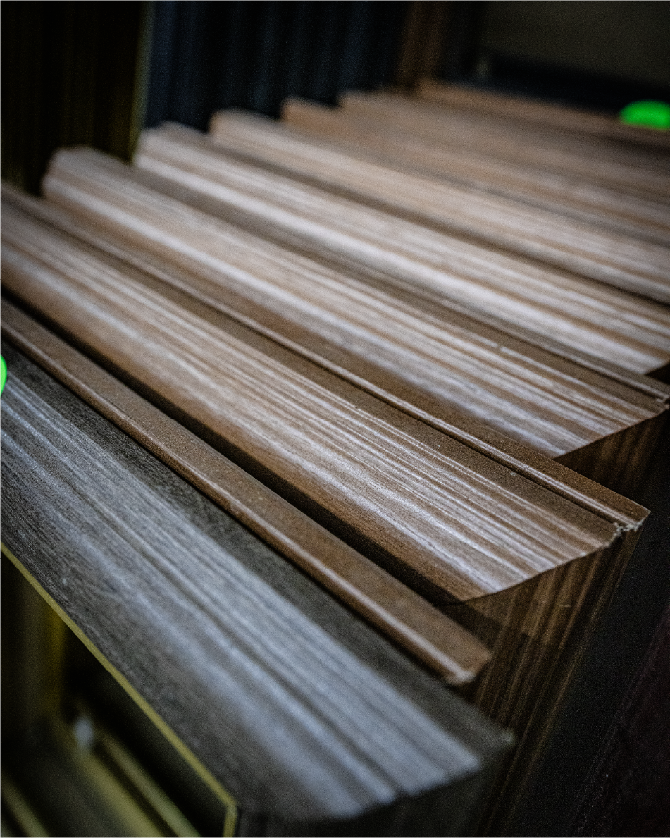 Close-up of wooden frame edges with subtle grain patterns